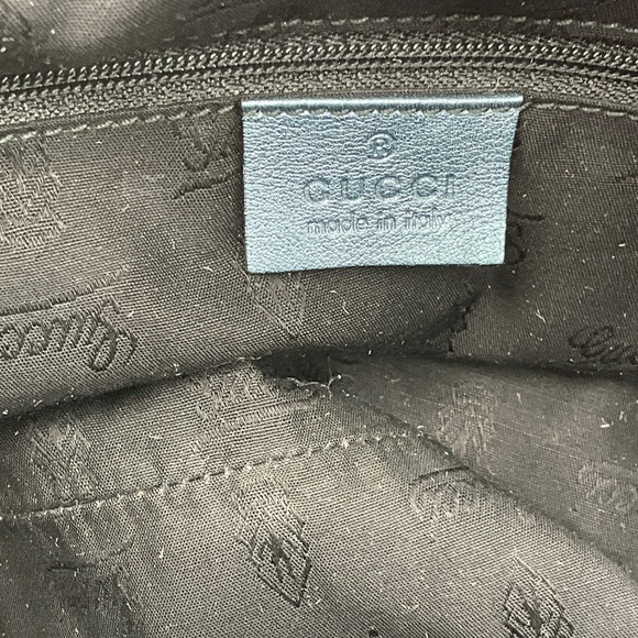 GUCCI SLATE BLUE METALLIC GG MONOGRAM GUCCISSIMA LEATHER LARGE SUKEY TOTE HANDBA - Picture 8 of 13